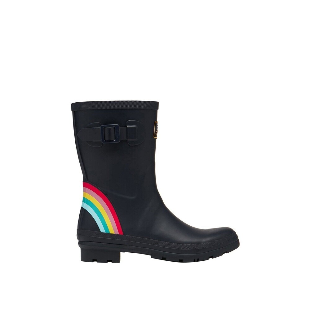 Joules Welly Mid Calf Rain Boots Navy Blue Rainbow Size EU 36 US 5 NEW
